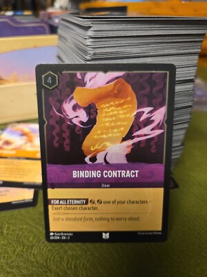 Disney Lorcana Rise of the Floodborn Binding Contract Cold Foil Holo 65/204