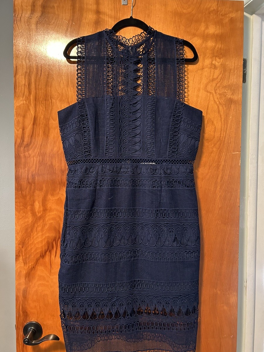 Bardot Mariana Lace Navy Sheath Dress Size 16 | eBay