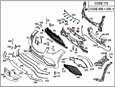Genuine MERCEDES Gle Gls C292 W166 X166 Central bottom Trim bumper  