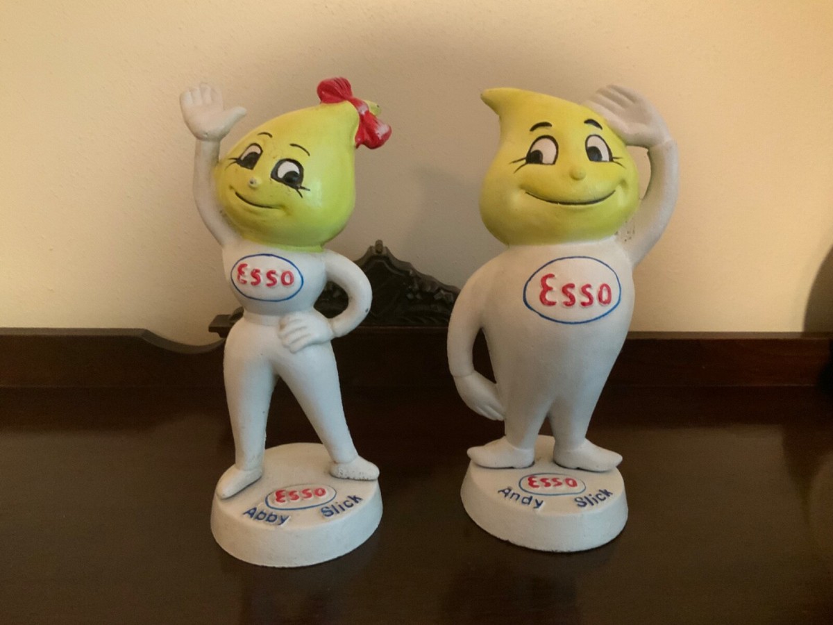 Vintage Esso Oil Drip Cast Iron Collectible Money Boxes Abby and