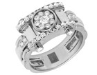 Diamond Fashion Pinky Ring 1Ct 14Mm 10K 2 Tone Gold Men's Cluster Genuine