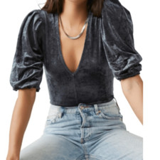 NEW Free People don  t you wish velvet bodysuit