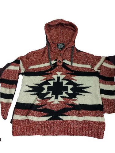 Western Baja Aztec Hoodie sweater Size 