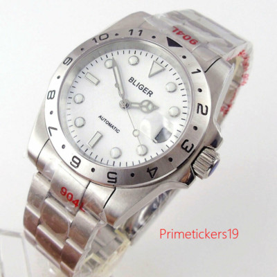 Bliger Blue/Green/Red 39mm PT5000 NH35 Automatic Mens Watch Alloy Bezel Sapphire