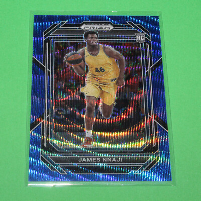 2023-24 Panini Prizm Draft Picks Blue Wave Prizm /249 James Nnaji #3 Rookie RC