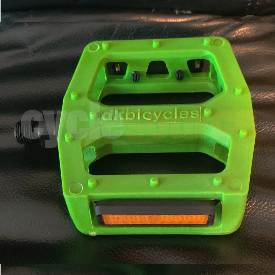 dkbicycles bmx track cruiser Bike Pedals 1/2" Axle, Green - Image 4 of 4