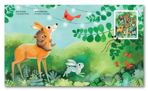 COMMUNITY FOUNDATION = BEAR, DEER, FOX, SQUIRREL Official FDC Canada 2020 #B30