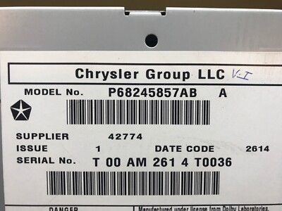 10-16 Dodge Caravan Town Country Nitro Radio CD Dvd MyGig RBZ
