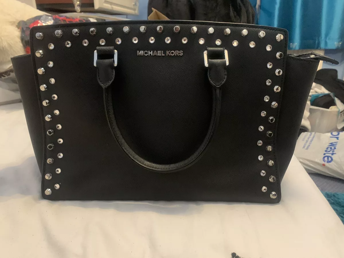 Michael Kors Large Black Studded Selma