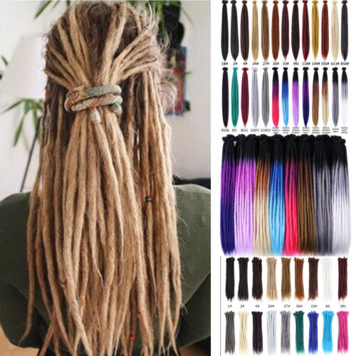 22" SE Dreadlock Extensions Synthetic Handmade Dreads Locs Crochet Braids Hair - Picture 1 of 47