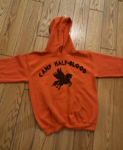 Camp Half Blood Hoodie. Orange And Brown. Youth Size XL. Goldman Heavy Blend