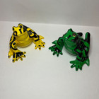 Two Corroboree Frog decorations/figurines/pap er weights ~ Green & Yellow