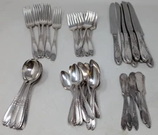 Vintage National Silver Co KES Silverplate King Edward 56 pc Flatware Set 