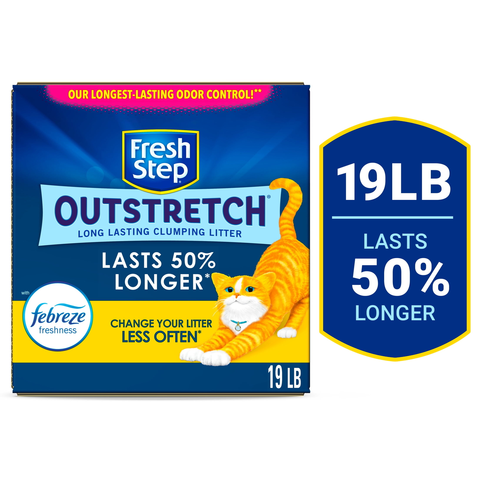 Lasting Concentrated Clumping Cat Litter with Febreze Freshness, 19 lbs