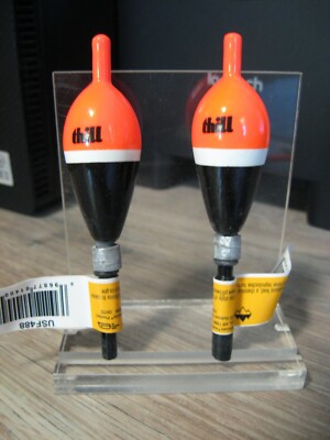2 Thill Premium Weighted 7/8'' Spring Floats Oval 3.5'' USF488 Fishing Bobbers
