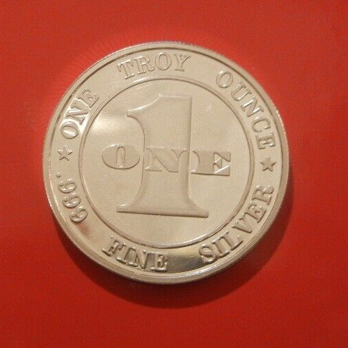 VINTAGE JOHN WAYNE .999 FINE SILVER 1 TROY OZ. COIN ROUND "THE DUKE" USED - Picture 2 of 2