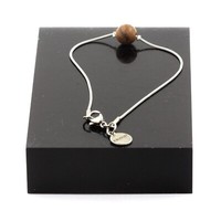 Armband Aus Edelstahl 1 Perle Holz 8 Mm. Made In Frankreich