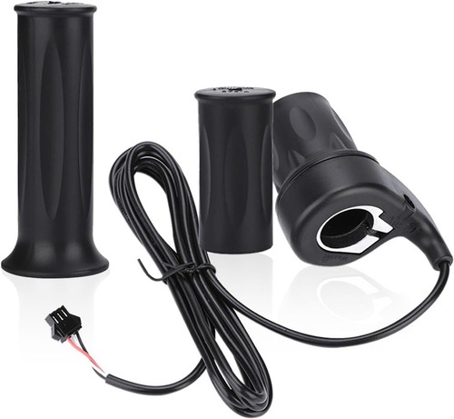 Ebike Throttle, 1 Pair 3 Wires Universal Electric Bike E-Bike Medium, black
