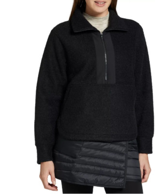 Alpine Design Women's AD Wayfarer Fleece 1/4 Zip Pure Black Size M