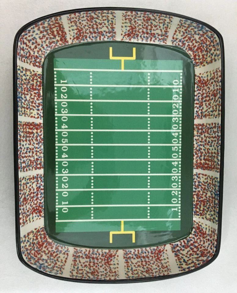 KitchenWorthy Bandeja de Cerámica Estadio de Fútbol y Cuenco Juego de 2 Piezas Super Bowl Foto 3 de 4