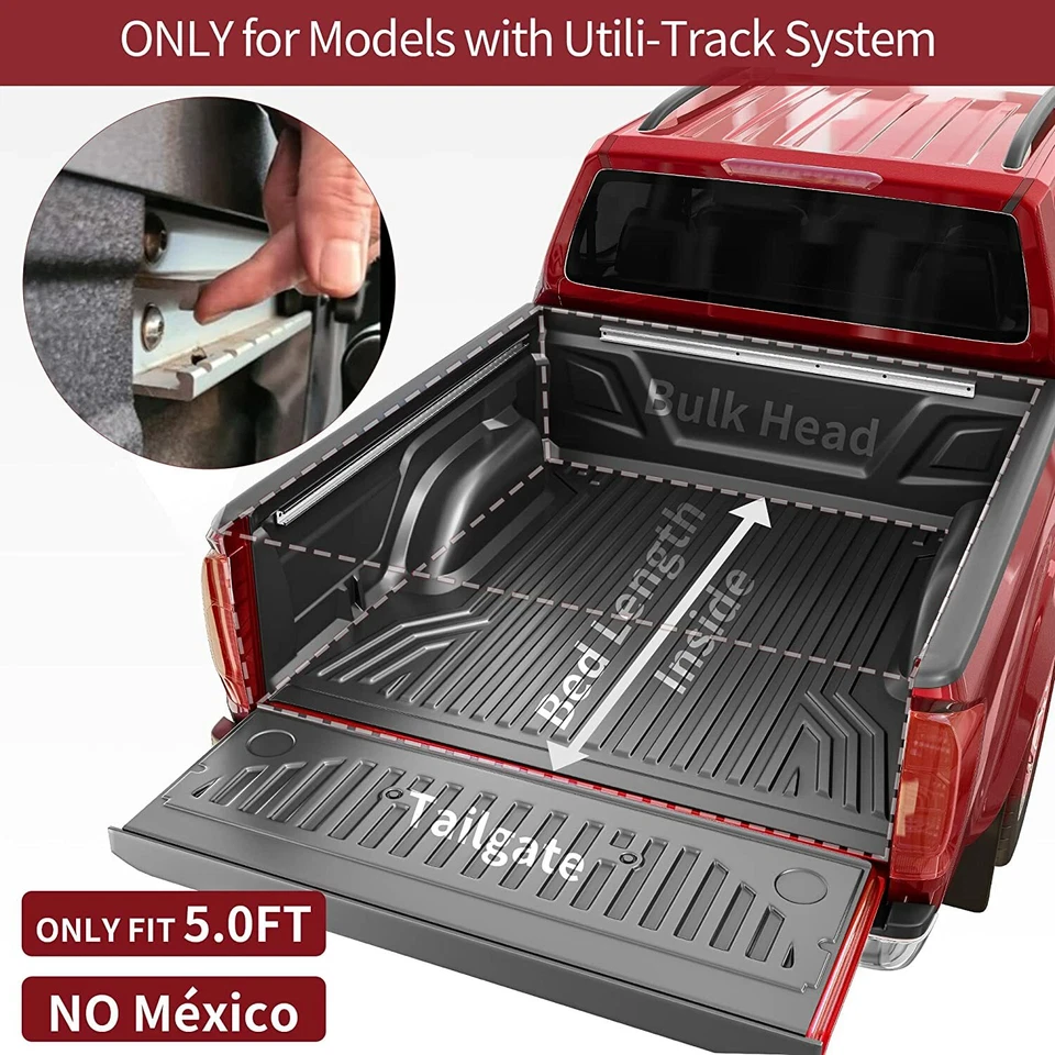 OEDRO 5FT Roll-up Soft Tonneau Cover For 2005-2026 Nissan Frontier Truck Bed Foto 3 de 4