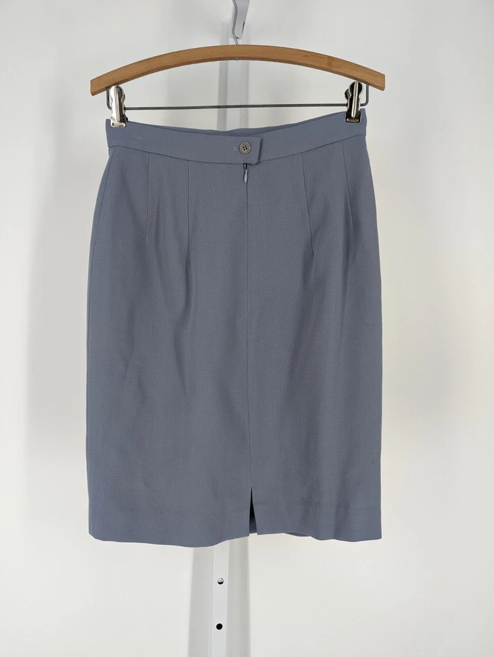 Saia Calvin Klein Collection Periwinkle lã vintage feita na União EUA 28" - Imagem 2 de 4