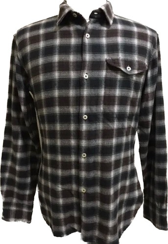 UNIVERSAL WORKS Small Chocolate Brown SHADOW PLAID Flannel WORK SHIRT - 第 1/7 張圖片