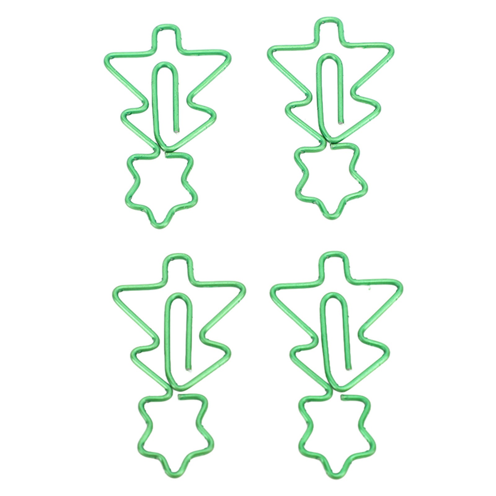 100Pcs Fancy Paperclips Christmas Tree Shape Electroplated Metal Multi Purpose C