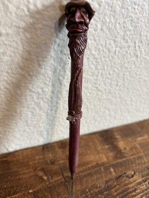 Wizard Stained Colored Clay Hand Carved W/Ball Point Pen