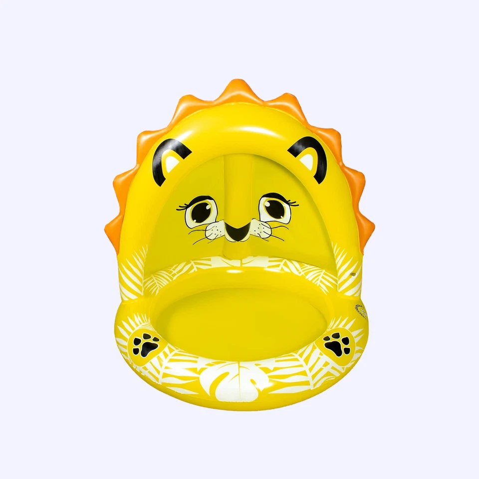 Baby Lion Inflatable Wading Pool with Canopy 40 Inch for Toddlers Summer Fun - Image 2 of 4