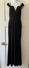 City Studio Evening Sheath Maxi Dress Black Sleeveless Side Slit Juniors Size 5