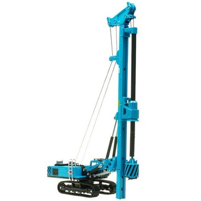 Blue 1/64 Alloy Rotary Drilling Rig Crawler Excavator Vehicle Simulation Model E