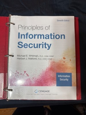 Principles of Information Security Looseleaf Michael Whitman Herbert Mattord New