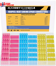 460PCS Heat Shrink Spade Connectors,Awg 22-10 Female and Male Wire Connectors,Qu