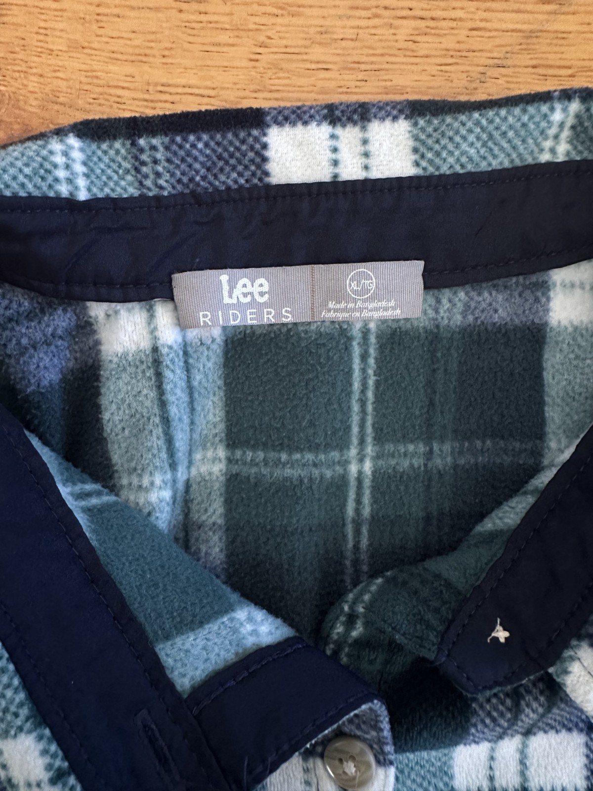 Lee Riders Men's Button Up Fleece Warm Outdoor Workwear Flannel Green X-Large thumbnail 4