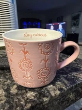 Pink Floral “Stay Curious” Stoneware Ceramic Mug Target Opal House Coffee Mug