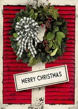 LPG Greetings Christmas Wreath 3D Pop-Out Cards – 12 Boxed with Gingham Ribbon