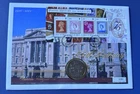 1996 UK £5 Coin PNC. QEII 75th Birthday. 4 Isle Of Man Stamps 2391.
