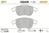 Bremsbelagsatz Scheibenbremse Essential Valeo 302438 FüR Renault ScÉNic 3 JZ0 CC