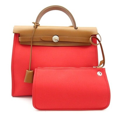 HERMES Herbag Zip 31 Toile Officier/Vash Hunter Schultertasche Rose Extreme...
