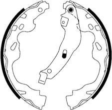 ATE Bremsbackensatz mit Hebel Hinten (03.0137-0466.2) für für Suzuki Splash