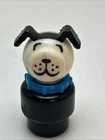Vintage Fisher Price Little People Lucky Dog Blue Collar