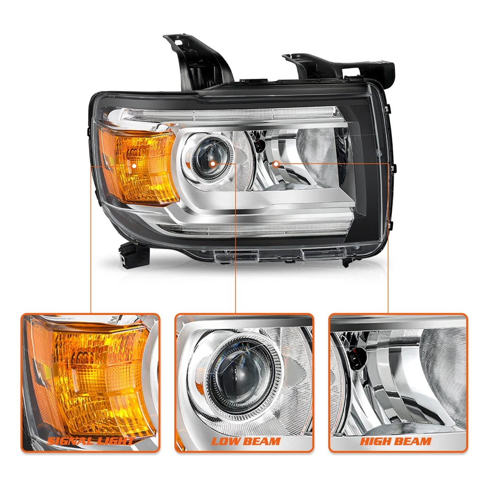 For 2015-2022 GMC Canyon LED DRL FACTORY Headlights Headlamps Pair Left+Right - Image 4 of 4