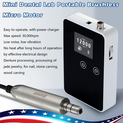 SANDENT Mini Dental Lab Portable Brushless Micro Motor E-Type Digital Display fo
