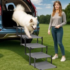 Dog Car Stairs   Portable Non-Slip Pet Stairs High Cars SUVs  Trucks Foldable