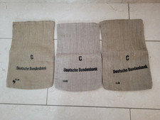 3 x Geldsack | Deutsche Bundesbank | Münzen | Leinensack | Größe C