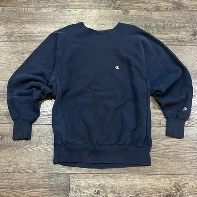 Vintage 90s Champion Reverse Weave Navy Blue Crewneck Sweatshirt 