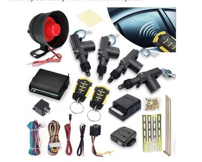 Universal Car Central Lock Remote Kit with Shock Sensor & 2 Key Fobs