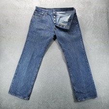 Levis 501 Jeans Mens 36x30 Blue Straight Button Fly Mid Rise Medium Wash e