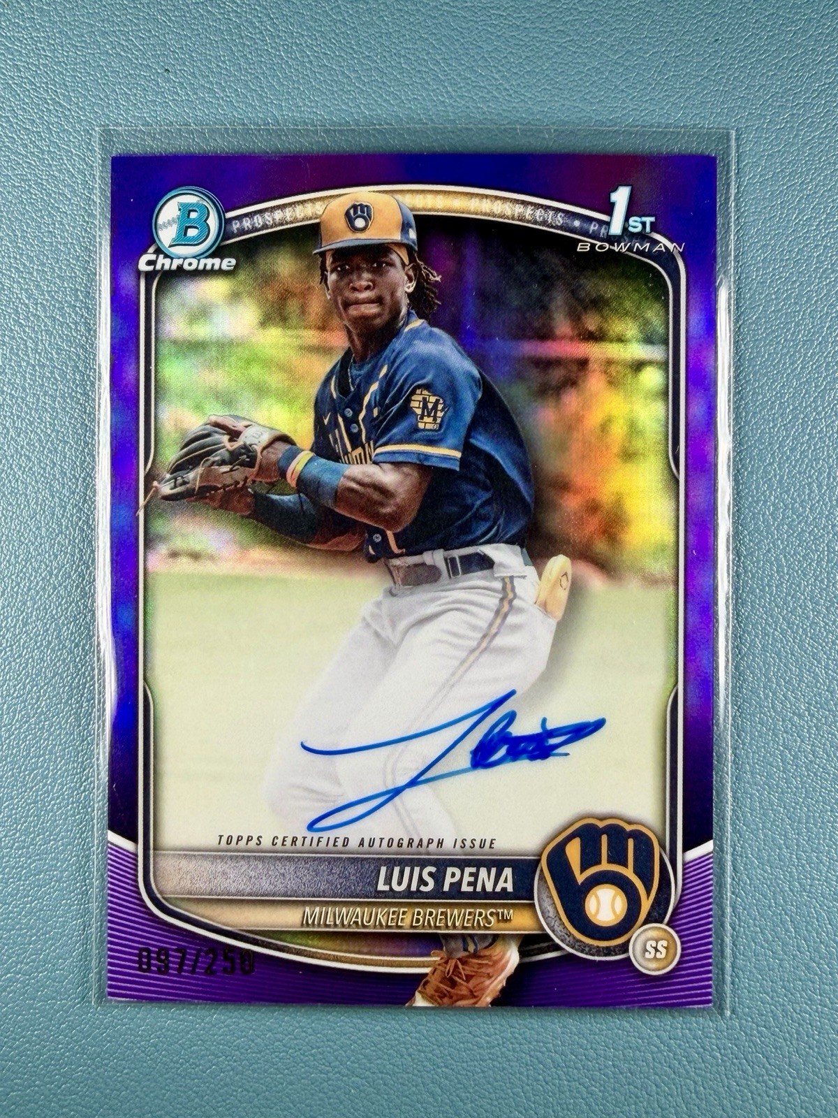 🔥2025 Bowman Chrome Luis Pena CPA-LP Purple Refractor Auto 1st /250 🔥